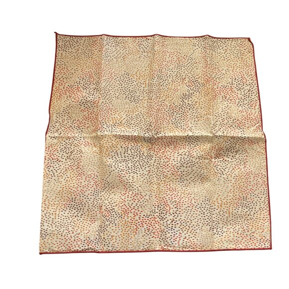 4 VTG Dinner Napkins MCM 2 Prints Dot Floral Brown Rust Tan 16" - Picture 3 of 6